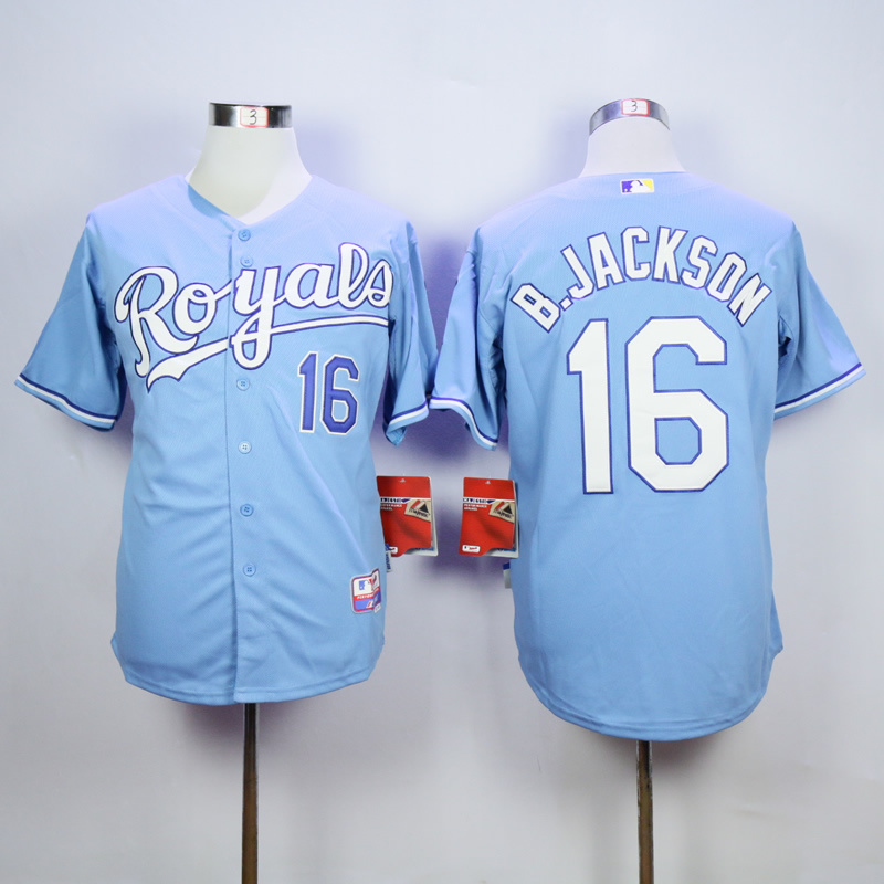 Men Kansas City Royals #16 B.Jackson Light Blue MLB Jerseys->kansas city royals->MLB Jersey